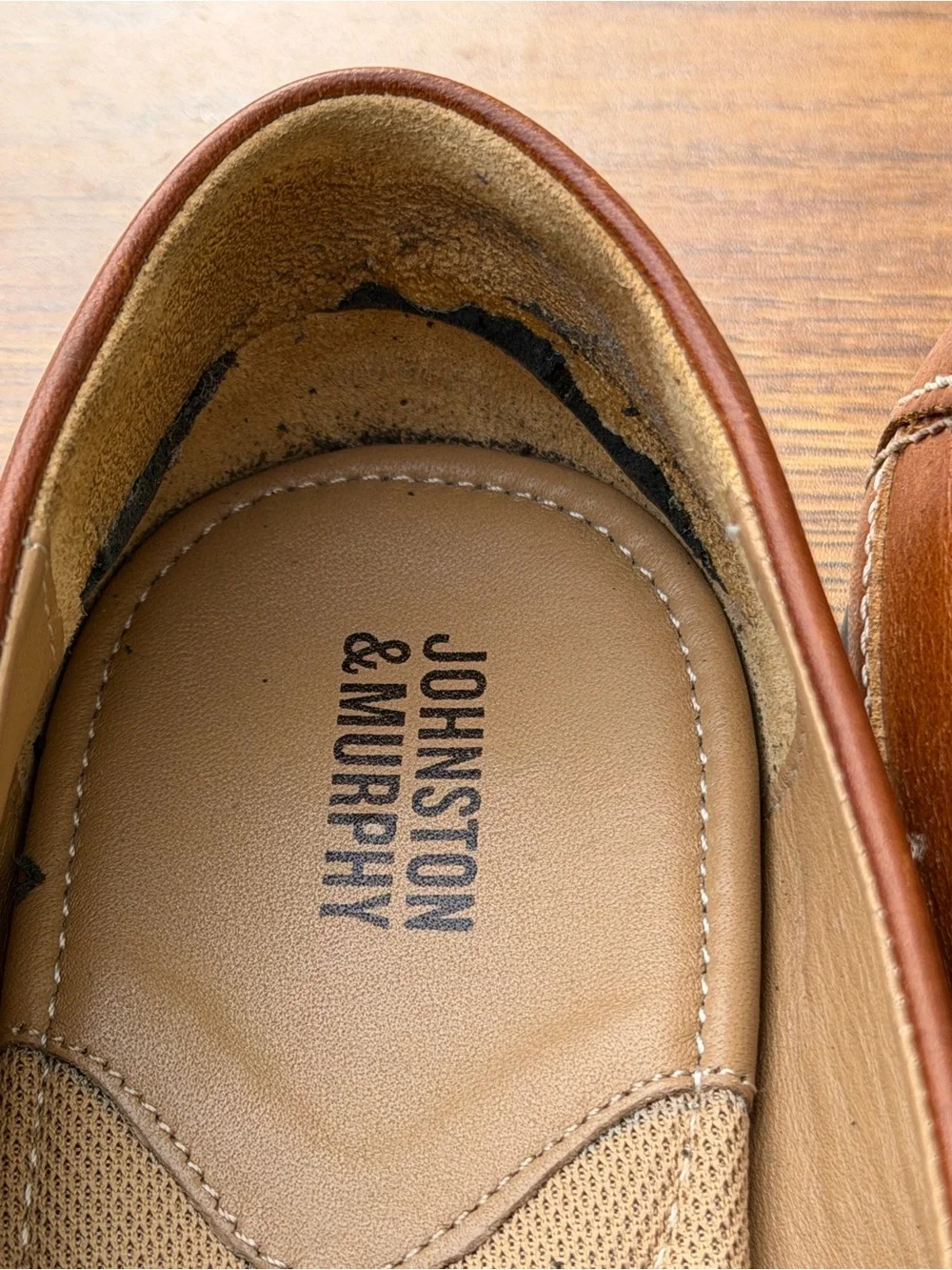 Johnston & Murphy Boys Leather Penny Loafers Size 6M Brown Slip On Casual